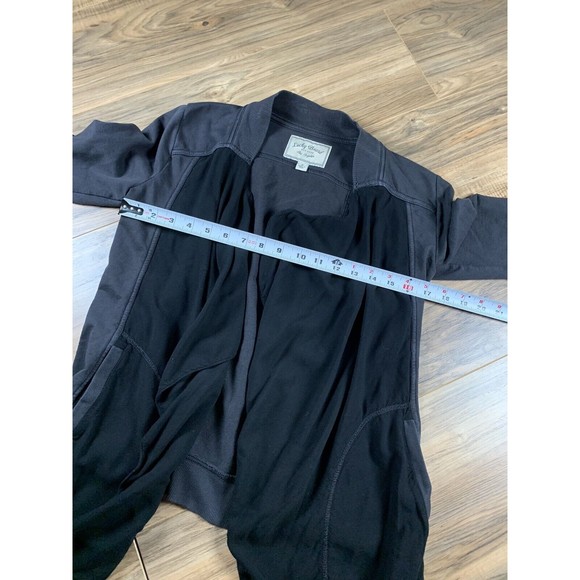 Lucky Brand Womens Drape Open Cardigan Blazer Jacket Gray Black Size S Pockets - Picture 7 of 8